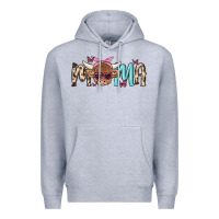 Heather Grey mama cow Premium Hoodie - MaliasSmallBusiness