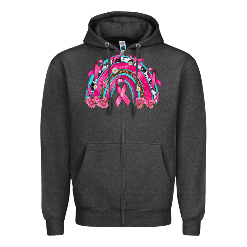 Breast Cancer Rainbow Zipper Hoodie by texasbilliewilder | Teevron