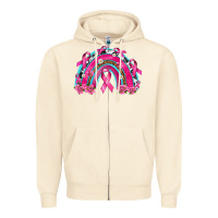 Sandshell Breast Cancer Rainbow Zipper Hoodie - texasbilliewilder