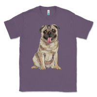 Lavender pug Classic Tee - RanaPortraitStore