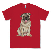Red pug Classic Tee - RanaPortraitStore