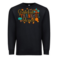 Black grateful thankful blessed Premium Sweatshirt - JahusDesignShop