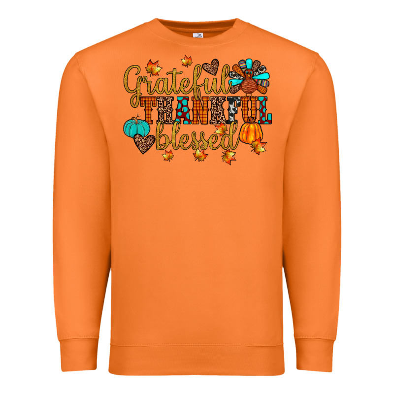 Grateful Thankful Blessed Premium Sweatshirt by JahusDesignShop | Teevron