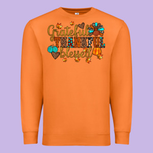 Grateful Thankful Blessed Premium Sweatshirt Designed By Jahusdesignshop