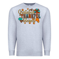 Heather Grey grateful thankful blessed Premium Sweatshirt - JahusDesignShop