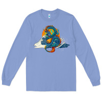 Colony Blue blue dragon ocean waves and sun Long Sleeve Tee - RanaPortraitStore