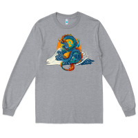 Heather Grey blue dragon ocean waves and sun Long Sleeve Tee - RanaPortraitStore
