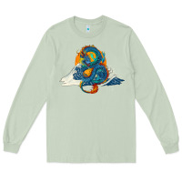 Matcha blue dragon ocean waves and sun Long Sleeve Tee - RanaPortraitStore