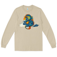 Mushroom blue dragon ocean waves and sun Long Sleeve Tee - RanaPortraitStore