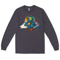 Smoke blue dragon ocean waves and sun Long Sleeve Tee - RanaPortraitStore