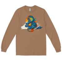 Toasted Coconut blue dragon ocean waves and sun Long Sleeve Tee - RanaPortraitStore