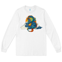 White blue dragon ocean waves and sun Long Sleeve Tee - RanaPortraitStore