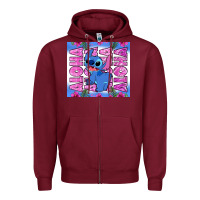Burgundy aloha stitch Zipper Hoodie - Zillion Design Studio