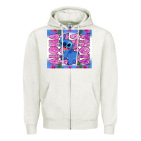 Oatmeal Heather aloha stitch Zipper Hoodie - Zillion Design Studio