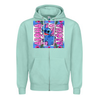 Seafoam aloha stitch Zipper Hoodie - Zillion Design Studio