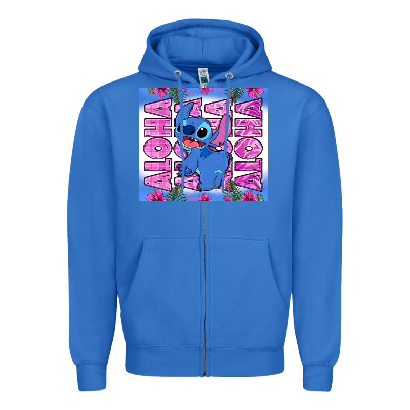 Aloha Stitch Zipper Hoodie by Zillion Design Studio | Teevron