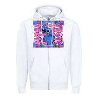 White aloha stitch Zipper Hoodie - Zillion Design Studio