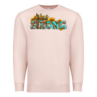Pale Pink she is strong with cross Premium Sweatshirt - AdoDesignShop