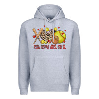 Heather Grey rub some dirt on it softball Premium Hoodie - MaliasSmallBusiness