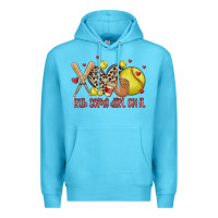 Ocean Blue rub some dirt on it softball Premium Hoodie - MaliasSmallBusiness