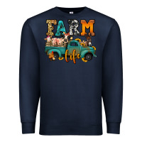 Navy farm life farm animals truck Premium Sweatshirt - Jasminsmagicworld