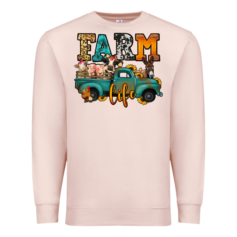 Farm Life Farm Animals Truck Premium Sweatshirt by Jasminsmagicworld | Teevron