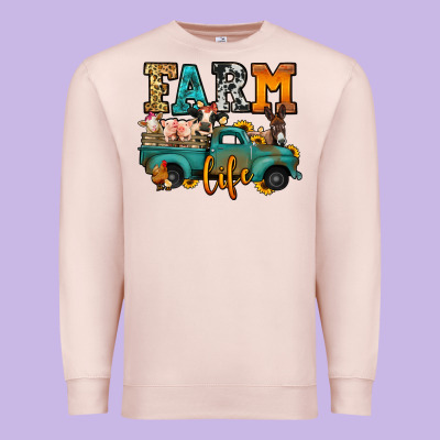 Farm Life Farm Animals Truck Premium Sweatshirt Designed By Jasminsmagicworld