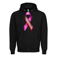 Black Breast Cancer Ribbon American Football Zipper Hoodie - texasbilliewilder