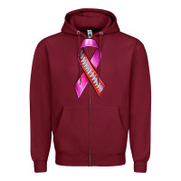 Burgundy Breast Cancer Ribbon American Football Zipper Hoodie - texasbilliewilder