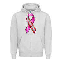 Breast Cancer Ribbon American Football Zipper Hoodie | Teevron