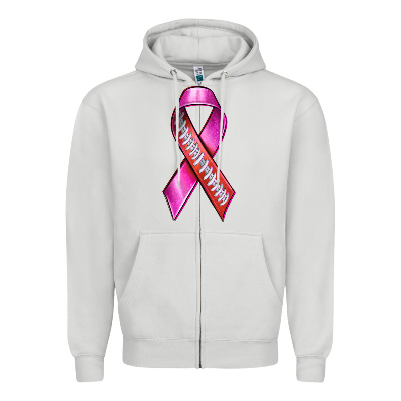 Breast Cancer Ribbon American Football Zipper Hoodie by texasbilliewilder | Teevron