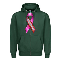 Sports Green Breast Cancer Ribbon American Football Zipper Hoodie - texasbilliewilder