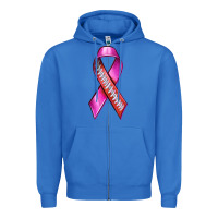 True Royal Breast Cancer Ribbon American Football Zipper Hoodie - texasbilliewilder