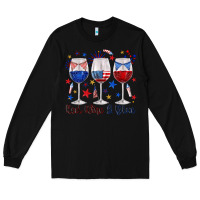 Black red wine and blue wine glasses Long Sleeve Tee - texasbilliewilder