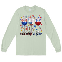 Matcha red wine and blue wine glasses Long Sleeve Tee - texasbilliewilder