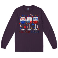 Plum red wine and blue wine glasses Long Sleeve Tee - texasbilliewilder