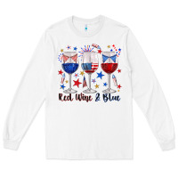 White red wine and blue wine glasses Long Sleeve Tee - texasbilliewilder