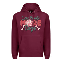 Burgundy less people more dogs Premium Hoodie - MaliasSmallBusiness