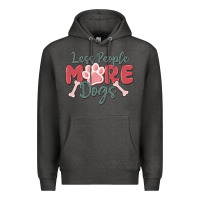 Charcoal Heather less people more dogs Premium Hoodie - MaliasSmallBusiness