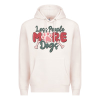Pale Pink less people more dogs Premium Hoodie - MaliasSmallBusiness