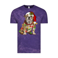 Cloud Purple Christmas english bulldog Vintage Tee - BarkalooDesign