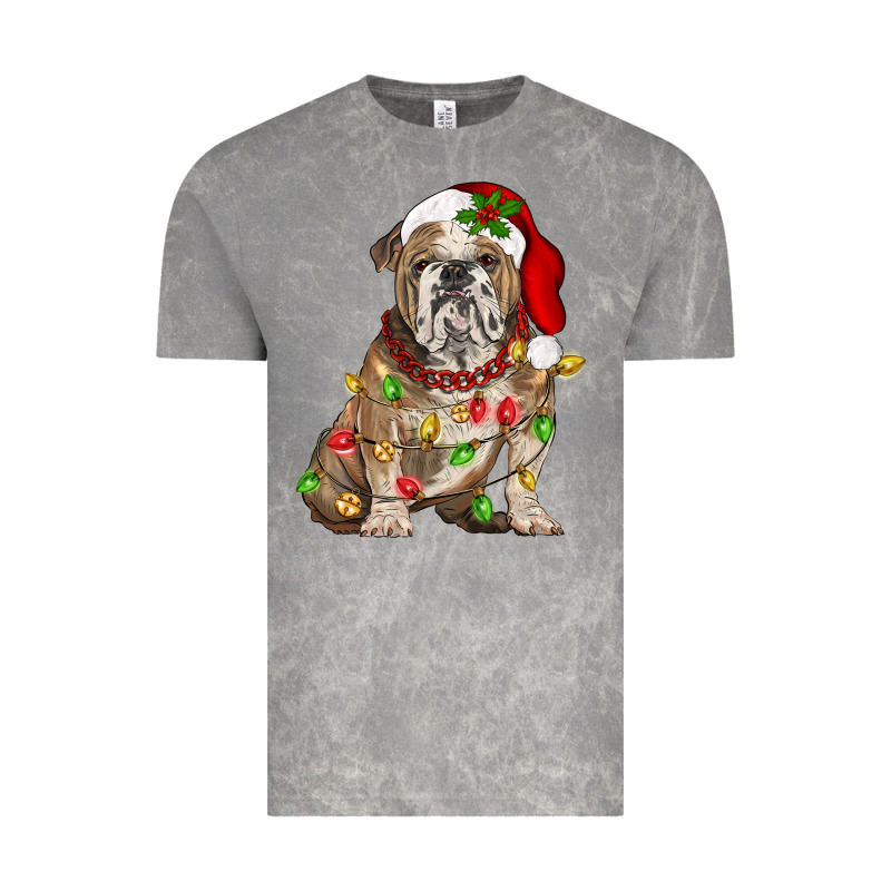 Christmas English Bulldog Vintage Tee by BarkalooDesign | Teevron