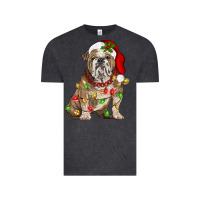 Vintage Black Christmas english bulldog Vintage Tee - BarkalooDesign