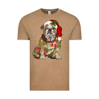 Vintage Coffee Christmas english bulldog Vintage Tee - BarkalooDesign