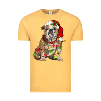 Vintage Mustard Christmas english bulldog Vintage Tee - BarkalooDesign