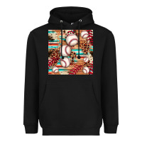 Black baseball leopard cowhide turquoise seamless pattern Heavyweight Hoodie - JahusDesignShop