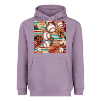 Lavender baseball leopard cowhide turquoise seamless pattern Heavyweight Hoodie - JahusDesignShop