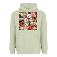 Matcha baseball leopard cowhide turquoise seamless pattern Heavyweight Hoodie - JahusDesignShop