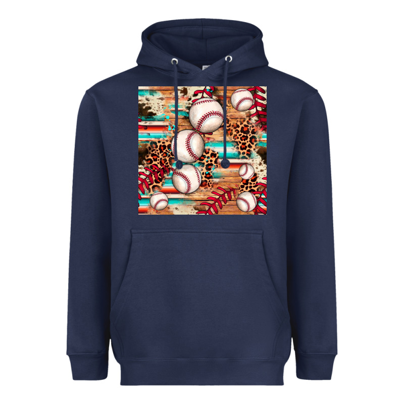 Baseball Leopard Cowhide Turquoise Seamless Pattern Heavyweight Hoodie by JahusDesignShop | Teevron