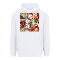 White baseball leopard cowhide turquoise seamless pattern Heavyweight Hoodie - JahusDesignShop
